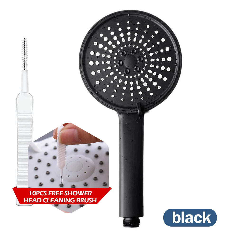 12.5cm Big Panel Shower Head,High Pressure Rainfall Shower Set Water Saving Shower,5 Modes Adjustable Shower Head Bathroom Tools
