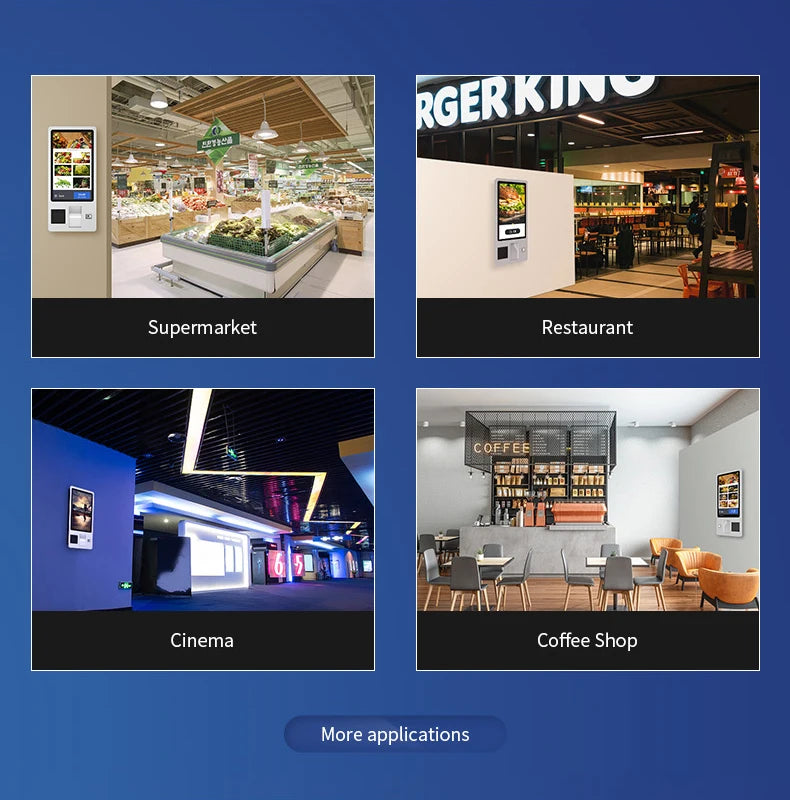 Wall Mount Or Floor Stand Android Os Self Ordering Kiosk Software Touchscreen Interactive Self-service Kiosk