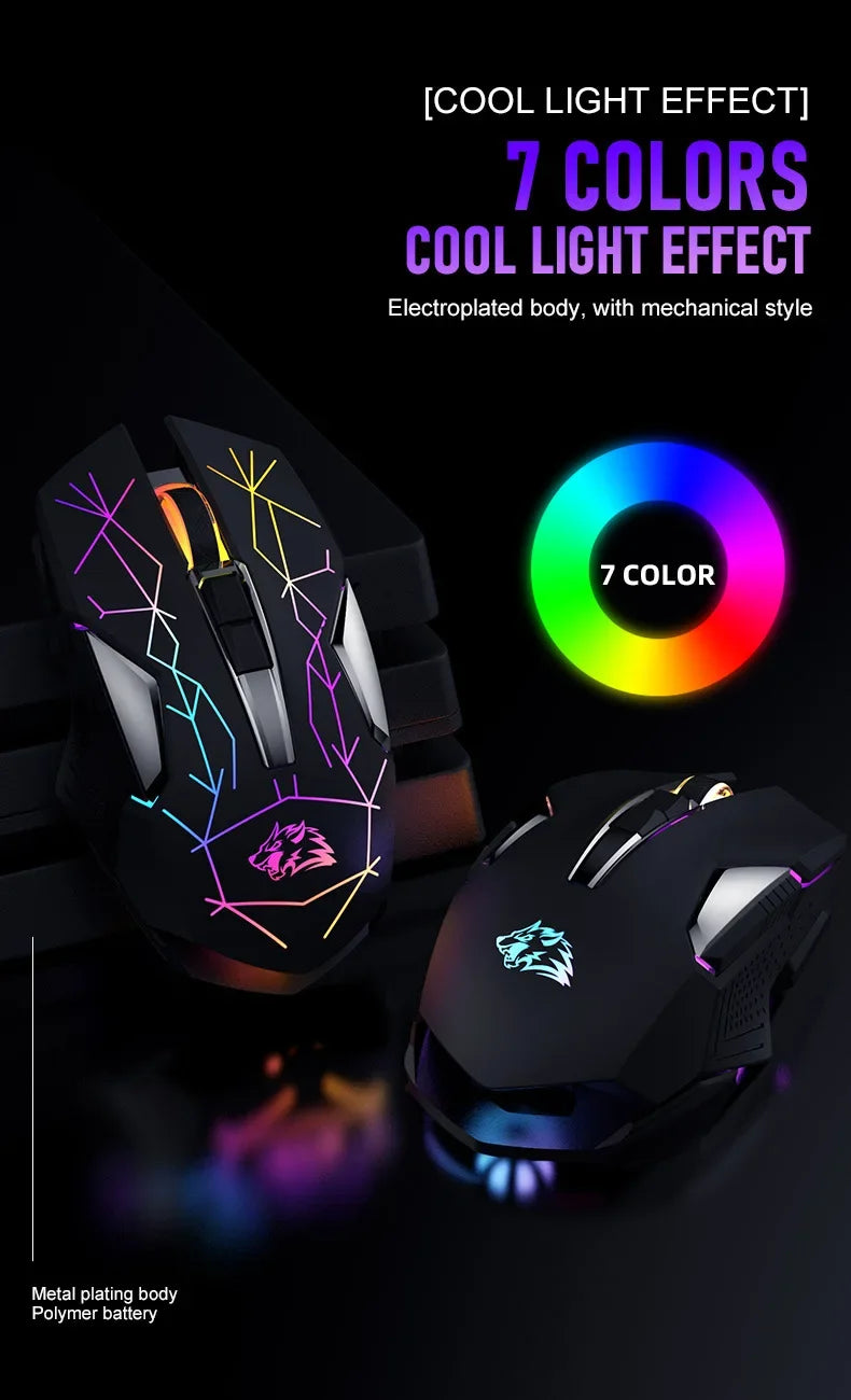 Ziyoulang X18 Wireless Charging Mechanical Mouse RGB 2400dpi Esports Gaming Mouse Pc Office Laptop Gaming Computer Free Wolf X18