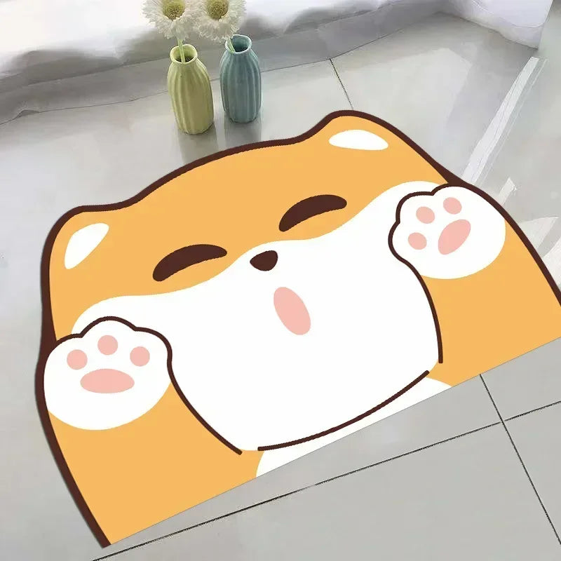 Cartoon Bathroom Bath Mat Super Absorbent Bathroom Rugs Set Non Slip Entrance Doormat Nappa Skin Floor Mats Toilet Carpet