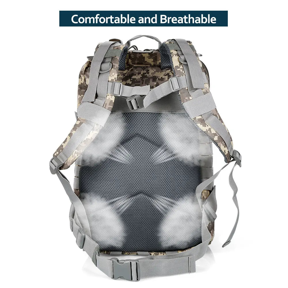 50 Liters Outdoor Tactical Dual Shoulder Large 3P Backpack Backcountry Cycling Sports Backpack Travel Attack Camouflage Multi-Fu