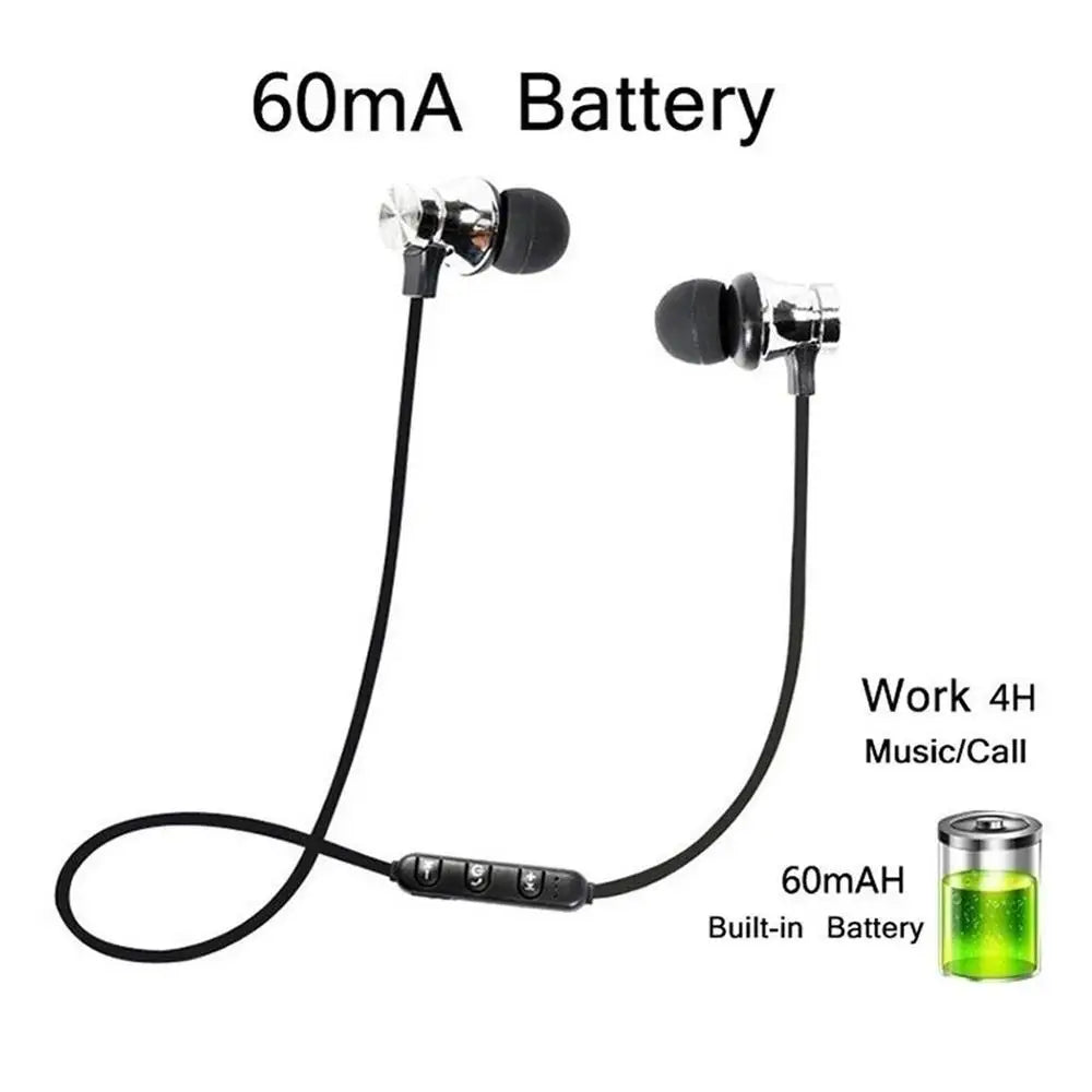 Magnetic Wireless Bluetooth Stereo Music Earphone In-Ear Headset Sport Earbud Earpiece With Microphone For iPhone Xiaomi Huawei