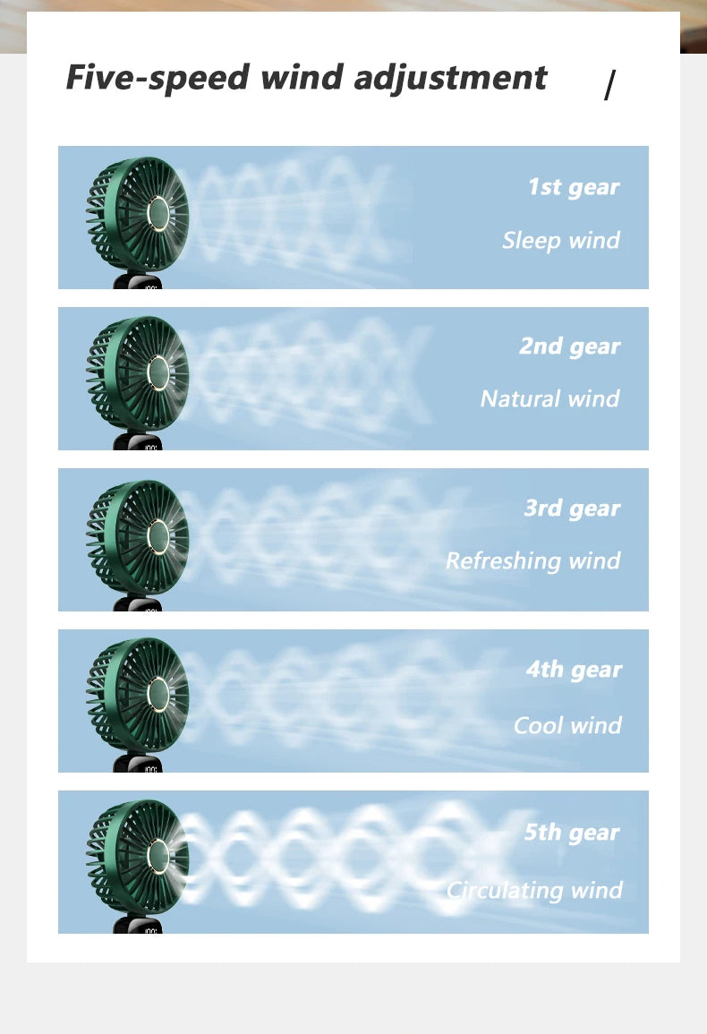 New Portable Hand-Held Fan Office Desktop Multifunctional Folding Double-Headed Small Electric Fan With A Neck Lanyard