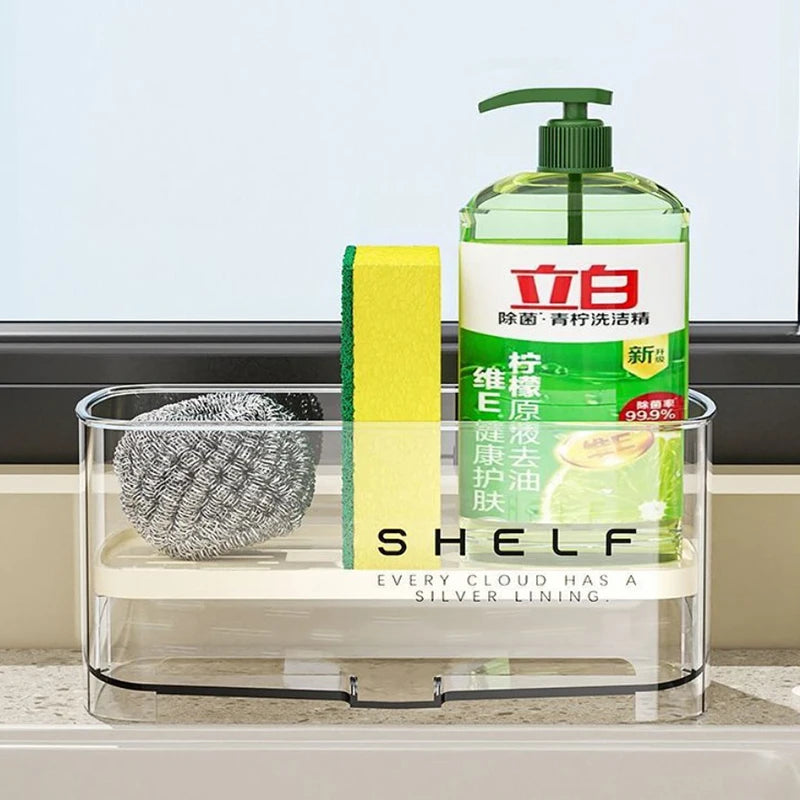 Kitchen Sink Organizer Drain Rack Self-draining Shelf Sponge Holder Dishcloth Faucet Storage Soap Drainer Kitchen Accessories
