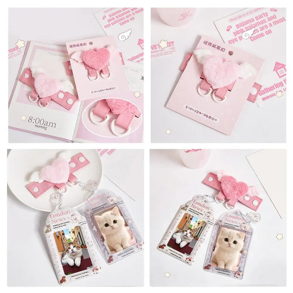 Cute Cartoon Doll Keychain Creative Angel Wings Bag Pendant Kawaii Backpack Charm DIY Keyring Jewelry Accessory Girl Gift