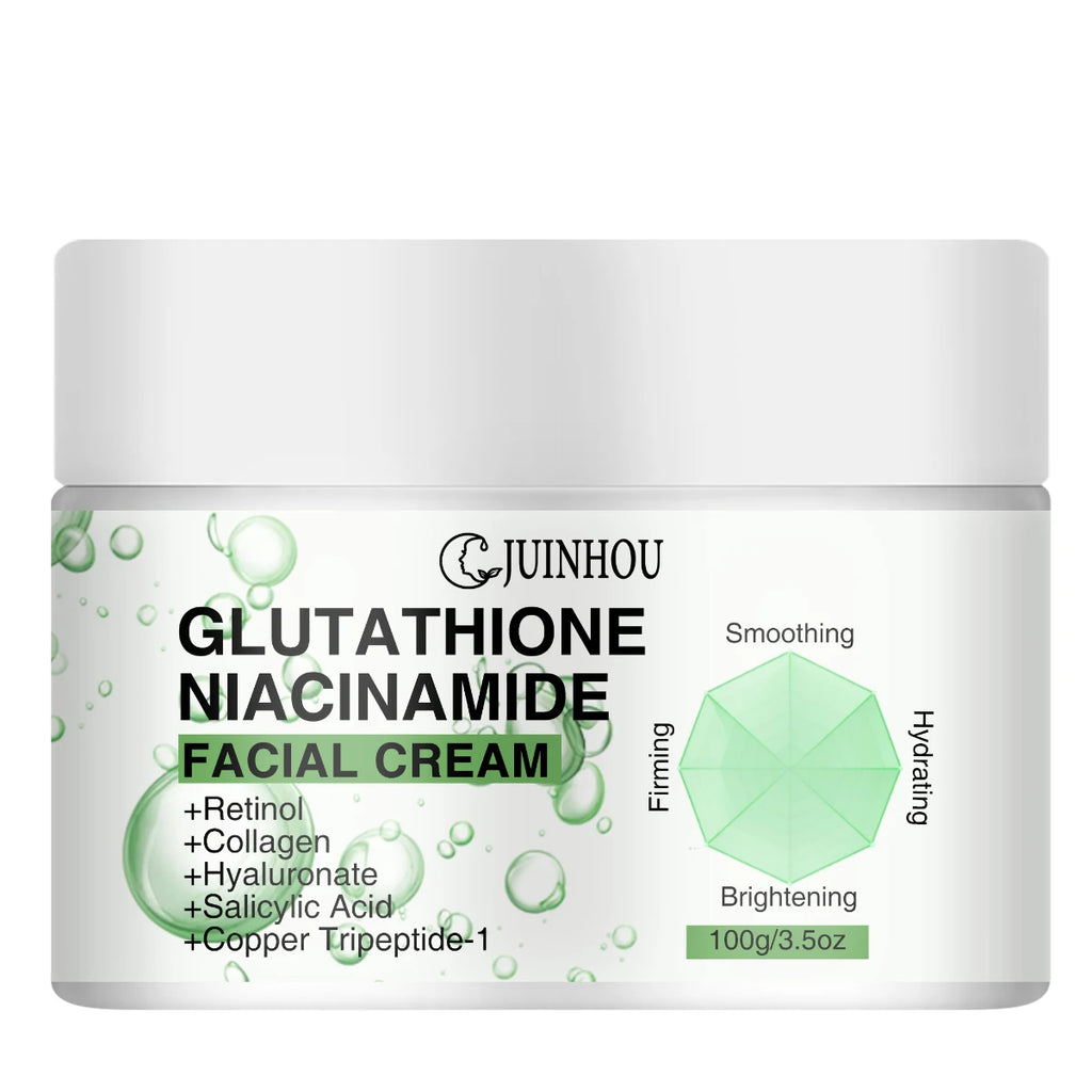 JUINHOU Face Cream Glutathione Niacinamide Moisturizer Evens Skin Tone Reduce Dullness Dark Spots Daily Facial Skin Care