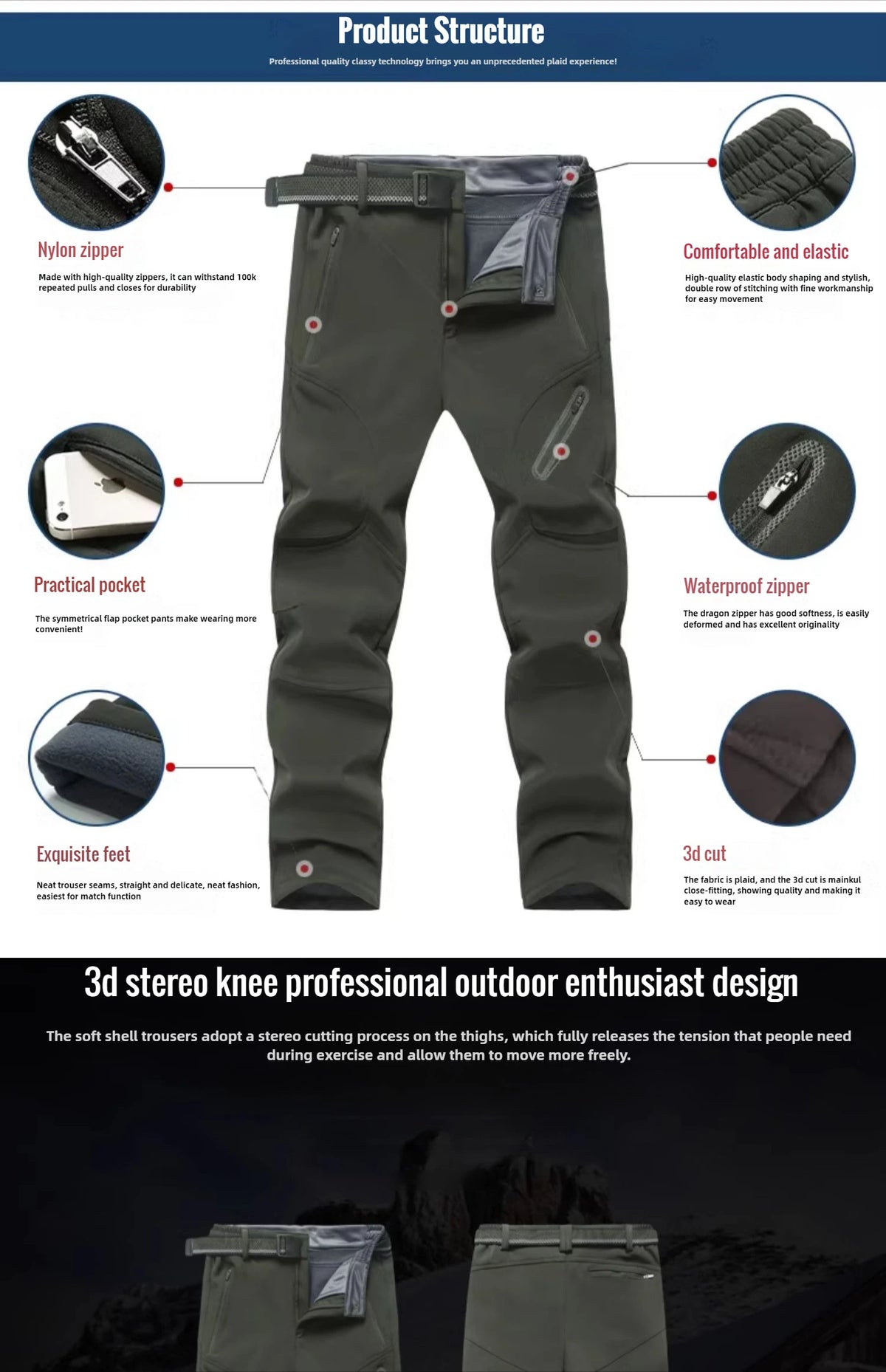 2026 Big Size Waterproof Pants Men Soft Shell Fleece Warm Trousers Male Outdoor Plus Large 9XL 4XL 8XL Work Winter Autumn Black