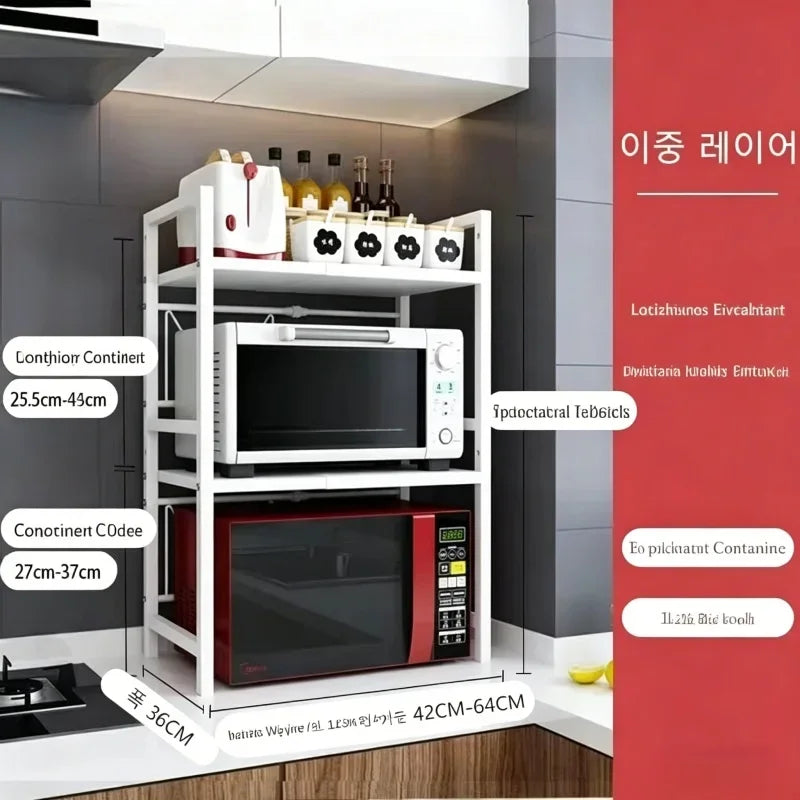 Kitchen Countertop 2Layer Microwave Oven Rack Shelf Seasoning Storage Holder Stand Household Kitchen Storage Organizer Furniture