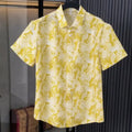 Summer New Style Turn Down Collar Printed Short Sleeved Shirt for Men, Fashionable and Versatile Casual Classic Top