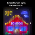 Smart LED Curtain Lights, 400 LEDs RGB+IC Color Changing Wall Lights, 9.84x9.84ft Indoor Dynamic DIY Pattern LED String Lights