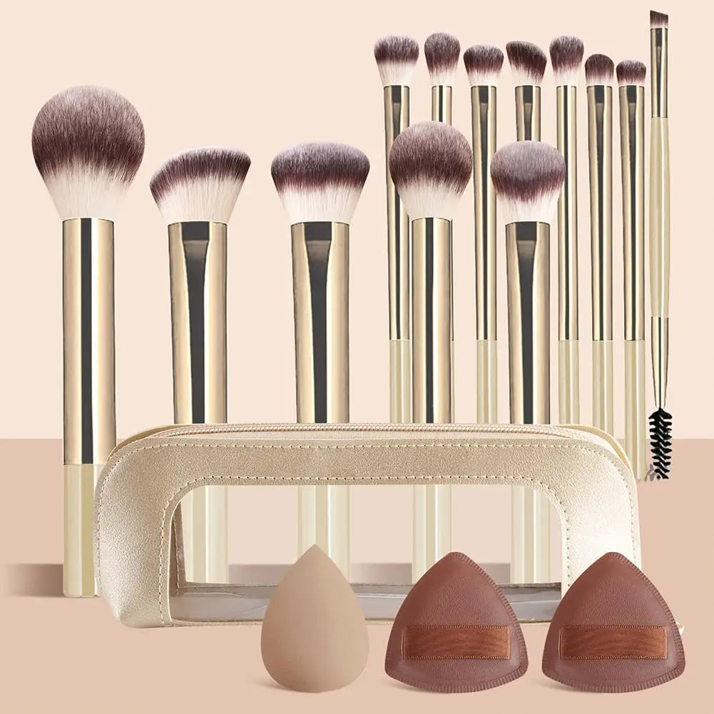 13Pcs Professional Makeup Brush Set Foundation Concealer Powder Eyeshadow Blush Kabuki Blending Full Face Beauty Tool