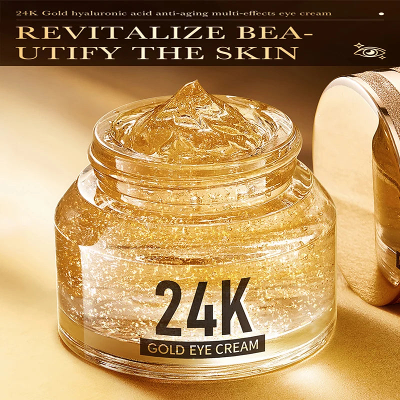 24K hyaluronic acid eye cream, nourishing, improving dark circles and eye wrinkles, anti-aging eye cream essence