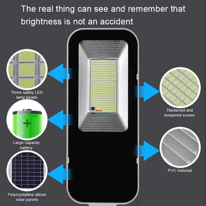 1000W Solar Street Light Outdoor Solar Street Light IP65 Waterproof Automatic Dusk to Dawn Street Light For Garage Garden