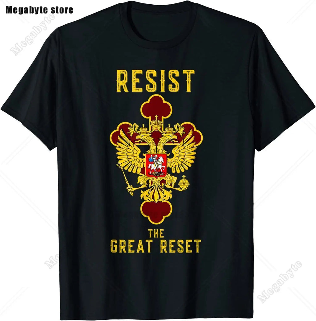 Russia Flag T-Shirt Cool Russian Premium Great Gift T-Shirt Classic Graphic High Quality Round Neck Short Sleeved Tops Tees