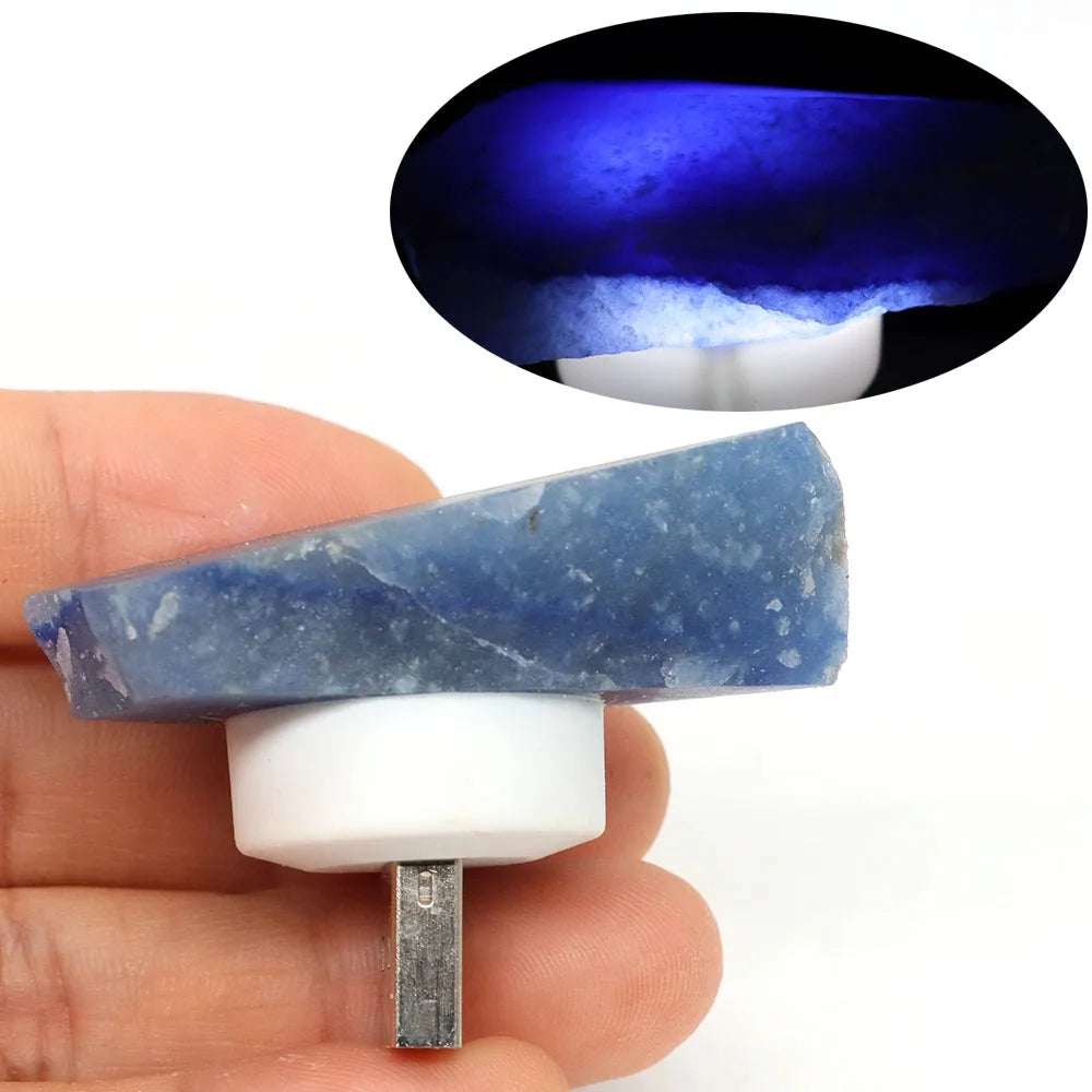 Natural Irregular Crystals Stone USB Light Rose Quartz Amethyst Raw Minerals Small Night Lamp Reiki Healing Bedroom Home Decor