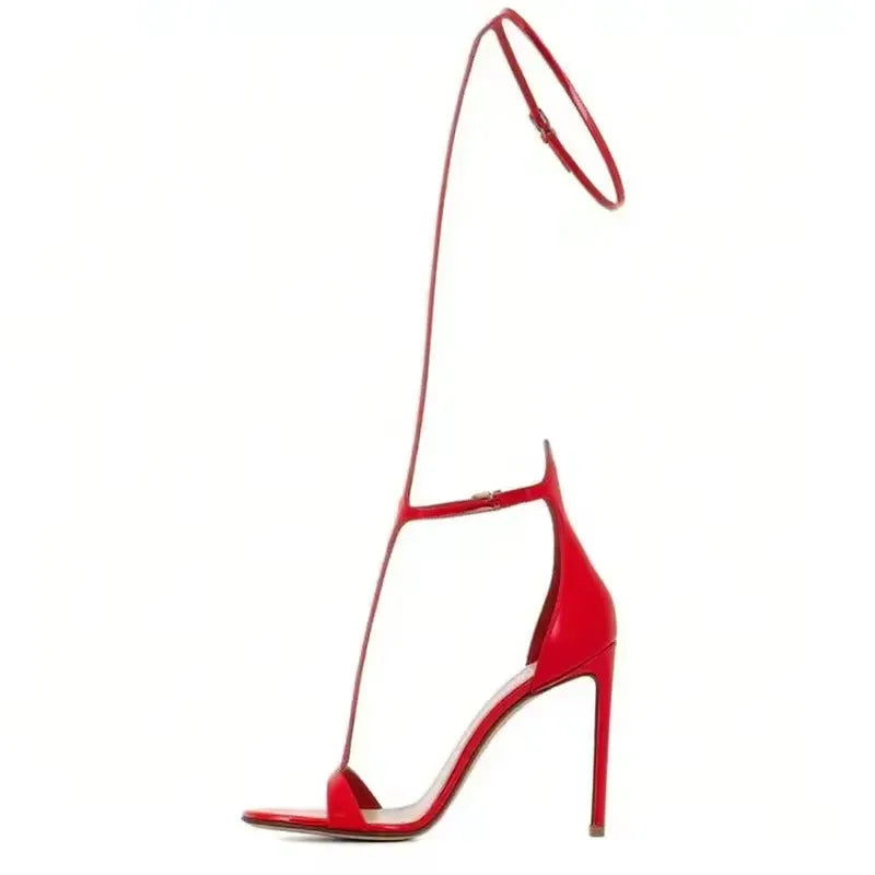 2026 Sexy T-Strap Summer Women’s Sandals Gold Heel Sandales Female Thin High Heels 10cm 12cm High Heel Sandals 44