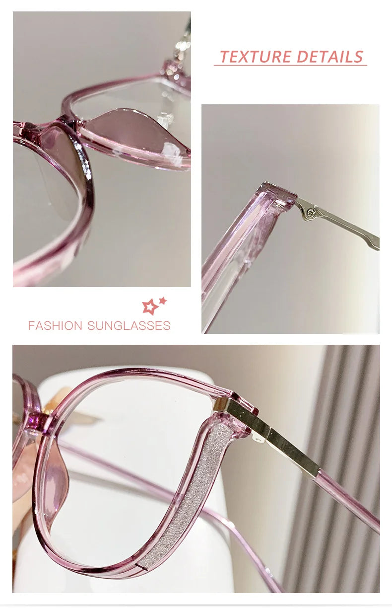 Fashion Women's Grade Glasses Trendy Luxury Reading Glasses Lady Presbyopic Graduated Lenses Transparent Glasses Eyepieces 2025