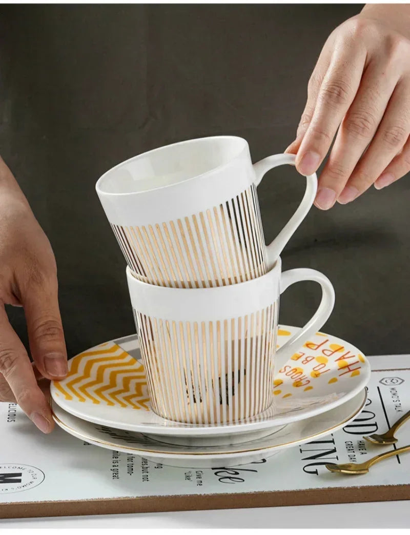 New Dynamic Mirror Reflection Cup Mug 250~300ml Home Drinkware Creative Ceramic Anamorphic Cup Coffee Tea Set Interesting Gift
