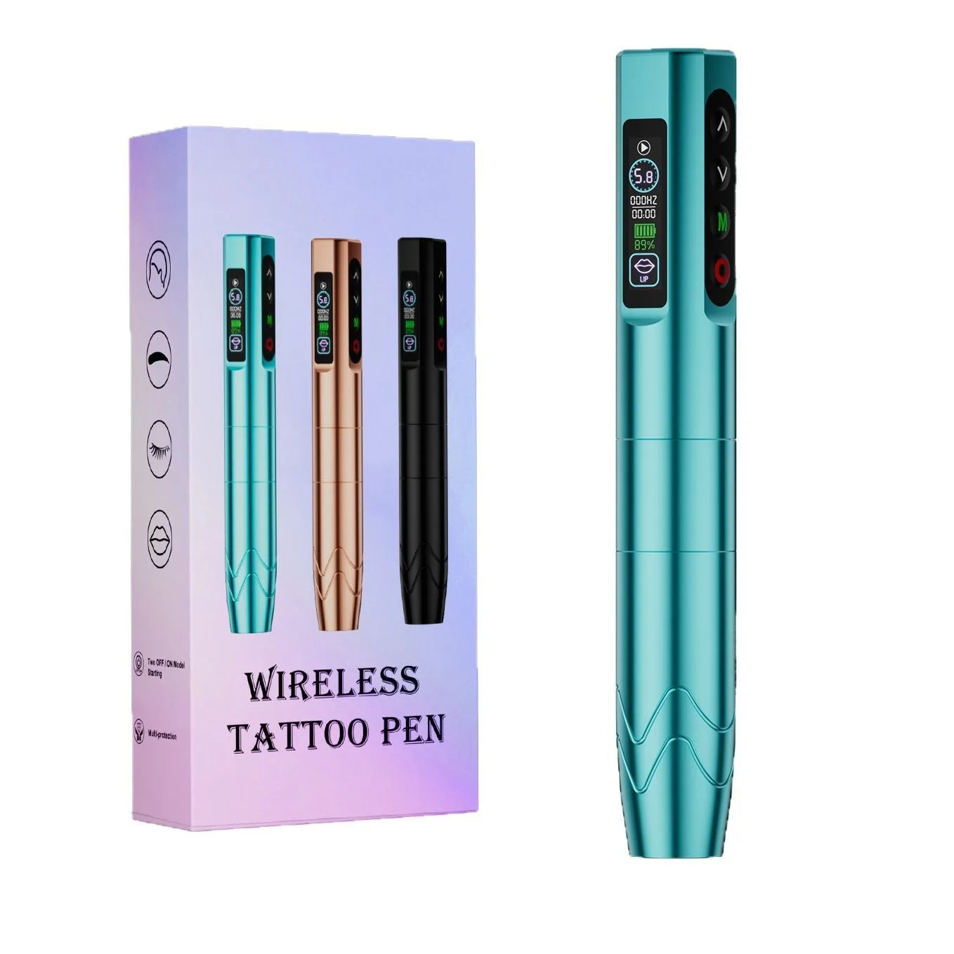 Ybeauty Embroidery Machine Wireless Lithium Battery Pen Hollow Cup Motor Machine P9 Tattoo Pen Color Screen Tattoo Tool