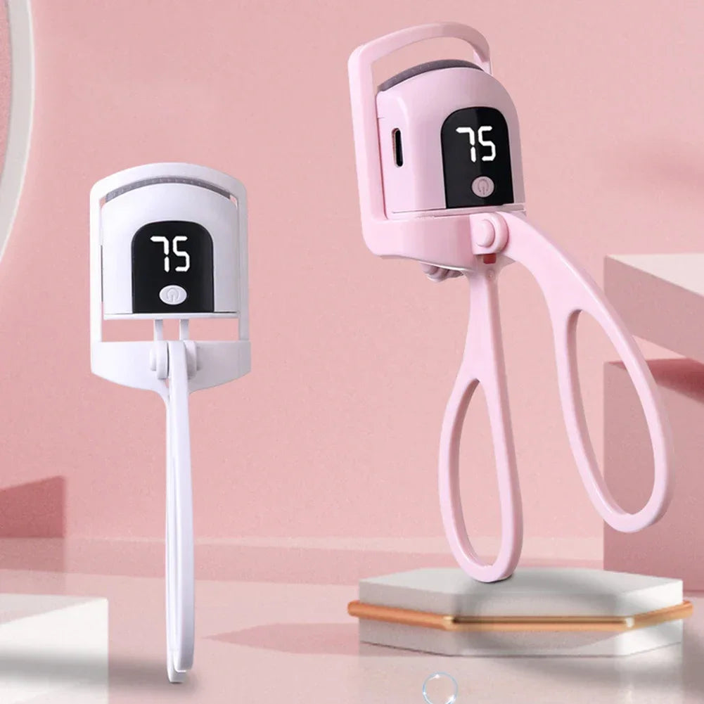 Electric Heated Eyelash Curler USB Rechargeable Eyelashes Curler Quick Heating Natural Curler Long Eyelash Lasting Makeup