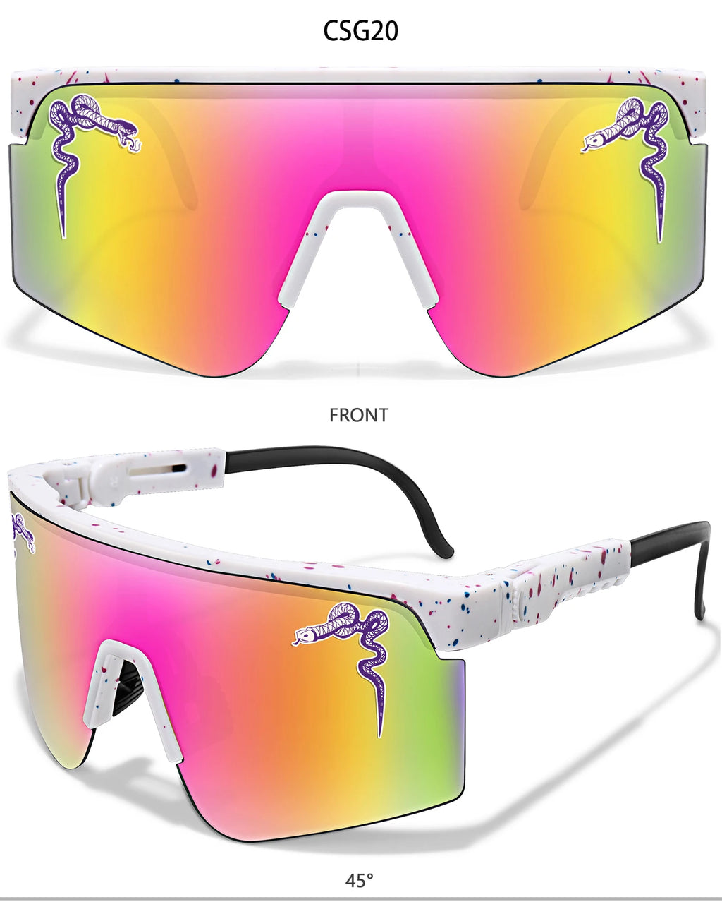Men's Fashion Large Frame Cycling Sunglasses Fashionable Goggles with Random Dot Decoration for Outdoor Sports Hiking Fishing