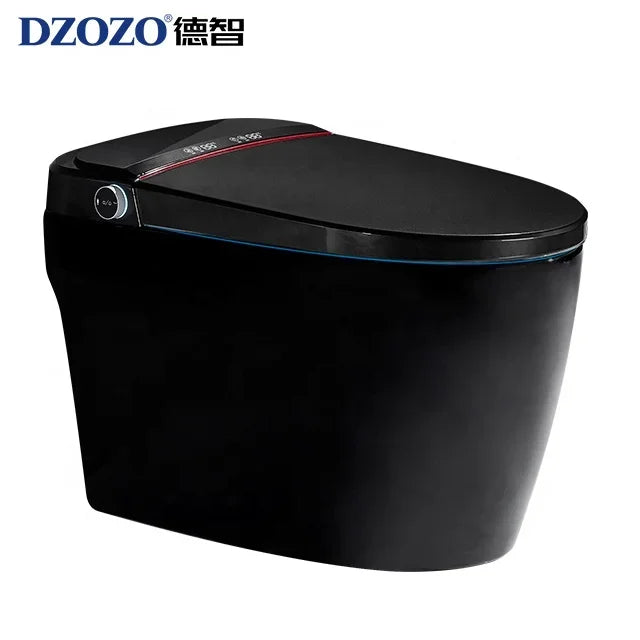 110V Modern Home Hotel Sanitary Ware Electric Closestool Smart Toilet Bowl Bidet Automatic Black Bathroom Toilet