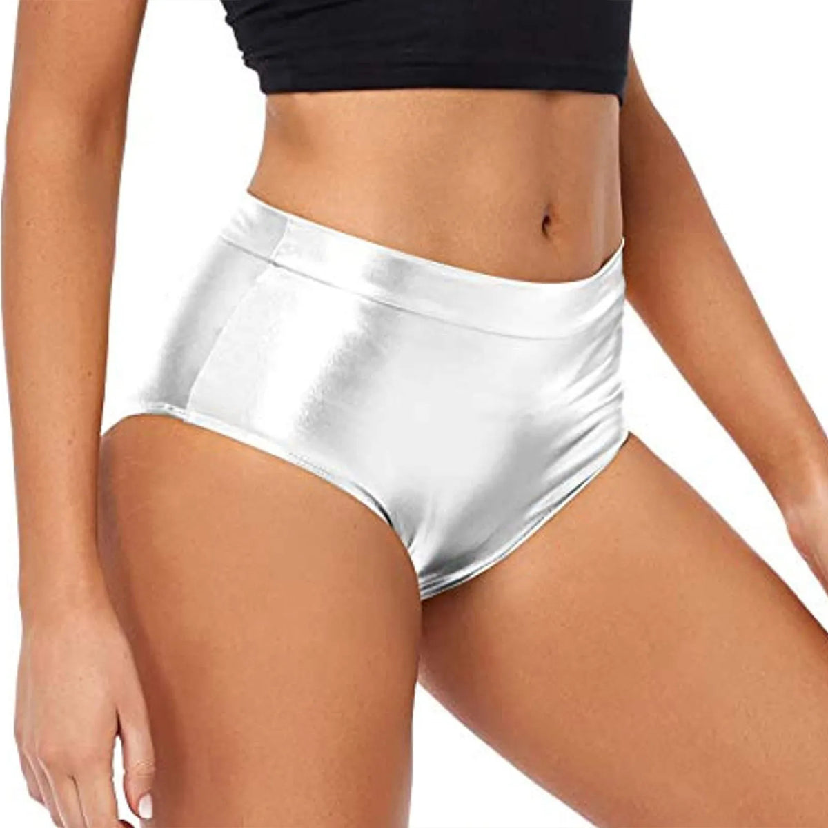 Women's Shiny Booty Shorts Faux Leather Hot Pants Rave Dance Festival Bottoms Pole Dancing Performance Shorts Party Clubwear