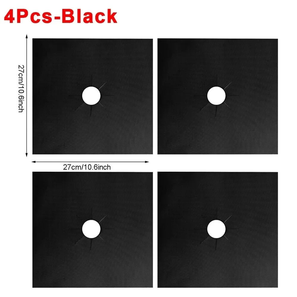 4pcs Washable Gas Stove Surface Protection 27cm Pad Oil And Dirt Resistant Kitchen Cleaning Accessories Household Cooker Tools