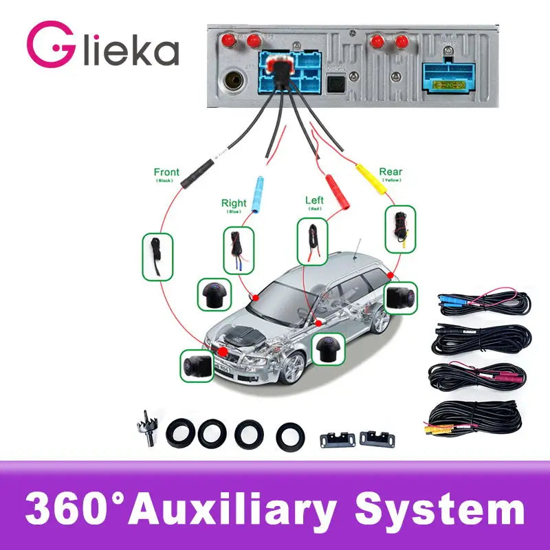 HD Camera 360° panoramic camera 1920P HD rear/front/left/right view lens 360 panoramic accessories