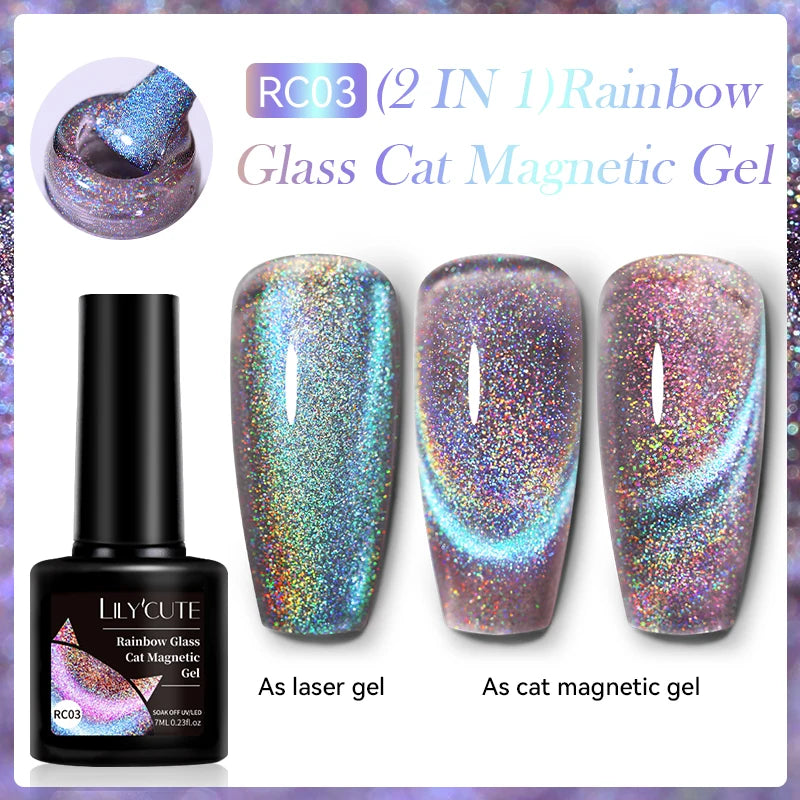 LILYCUTE 7ml Gold Coffee Cat Magnetic Gel Nail Polish Autumn Winter Nails Ultra Shine Moonlight Semi Permanent UV Gel Soak Off