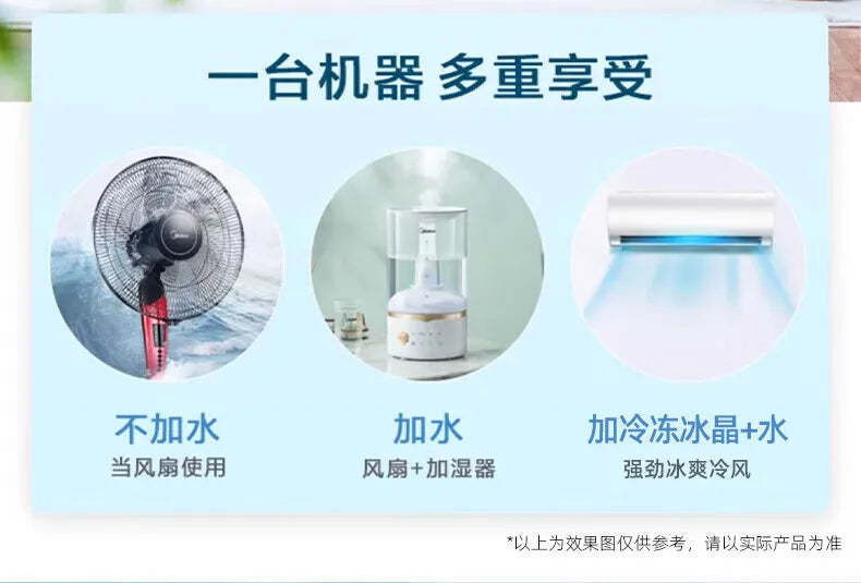 High-Power Cooling Fan & Air Cooler — Household Evaporative Humidifier, Ice Crystal Cooling, and Water-Cooled Fan