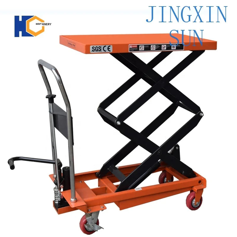 300kg Portable Manual Scissor Lift Table for Warehouse for Industrial Use Heavy Duty Mobile Trolley Lift Platform for Loading