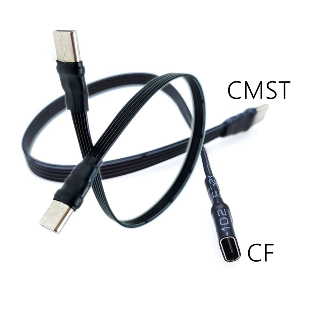 20CM 30CM 10CM 5CM USB 2.0 Type-C Flat Cable Extension FPC Cable USB 2.0 USB-C 90° Up/Down Angled Plug 5CM-1M