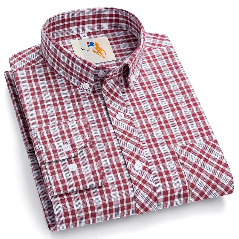 8XL Classic Plaid Men's Flannel Shirts Men Long Sleeve Casual Men's Flannel Shirts Men Long Sleeve Casual Big Size Single Pocket