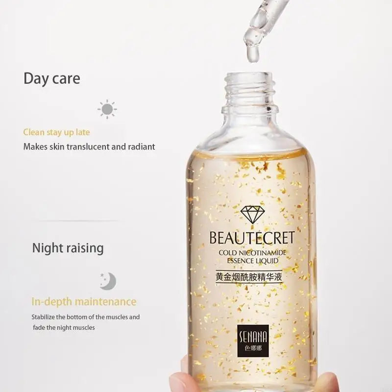 E0BD Hyaluronic Acid Serum 24k Gold Niacinamide Face Moisturizing Solution Whitening Anti Aging Anti Wrinkle