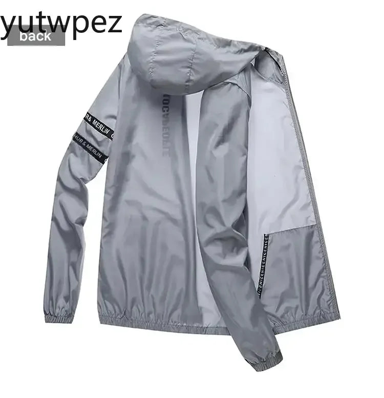 UPF50+ Summer Sun Protection Clothing Men's Casual Waterproof Quick-drying Bicycle Hooded Jacket Hiking Thin Skin Windbreaker