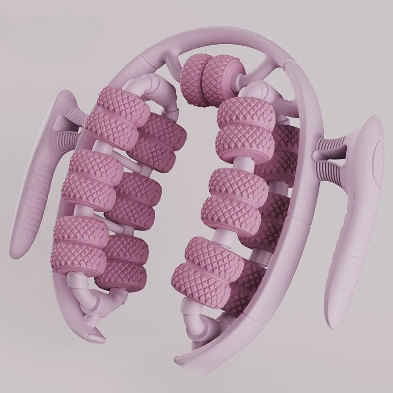 360° Massage Roller Dual Row Leg Slimming Clamp Hand Massager Simulator for Waist Leg Arm Buttocks Muscle Relaxation Health Care