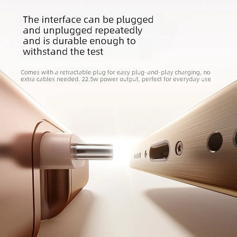 Mini Power Bank 10000mAh 22.5W Foldable Direct Plug Portable Charger Metal Capsule External Battery For iPhone Android