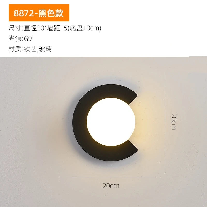 Bedside Wall Lamp for Bedroom Stairs Indoor LED Wall light Wall Sconce Home with G9 Light Bulb Living Room Gold Black Lighting
