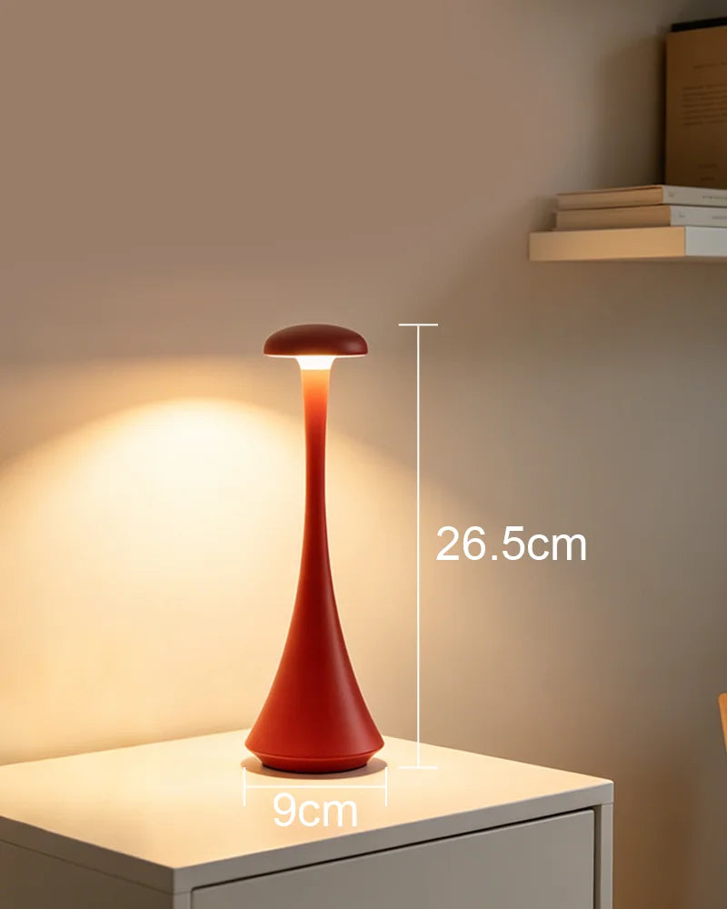 GGbingo Mushroom Table Lamp Rechargeable Wireless Touch Lamp Creative Desk Lamp USB-C Desk Lamp Bedroom Atmosphere Light