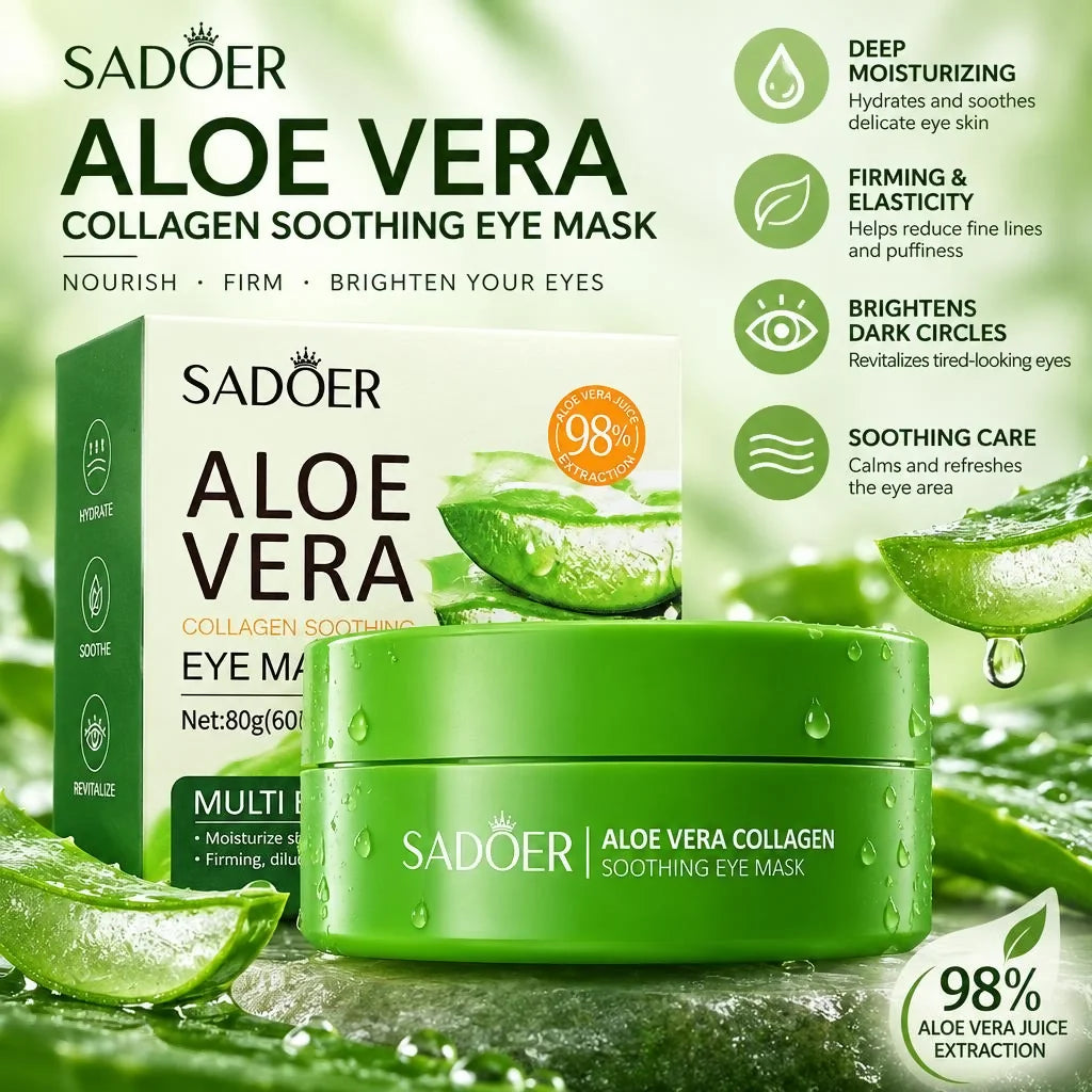 60pcs Aloe Collagen Eye Care Patches Fade Eye Bags Dark Circles Smooth Fine Lines Hydrate Nourish Refresh Delicate Eye Skin Tone