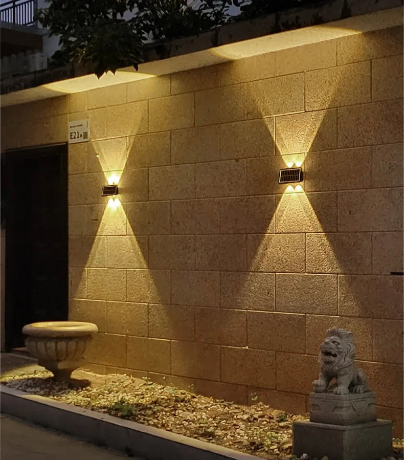 Solar Wall LED Light Outdoor Garden Decoration Wall Lamp High Brightness Up And Down Luminous Lighting Outdoor Solar LED Lamp