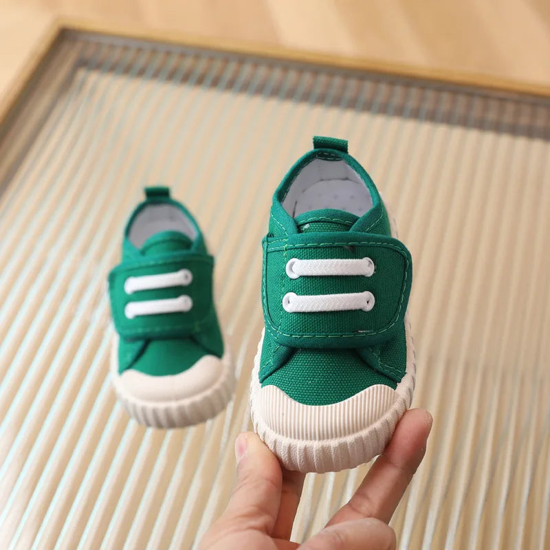 Children's Casual Shoes, Canvas Soft Sole Shoes Spring and Autumn Boys and Girls' Low Top Single Shoes Non-slip Prewalker Kids
