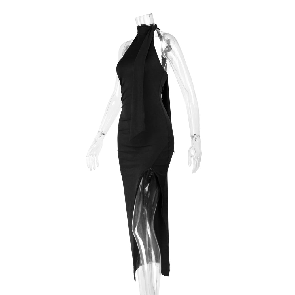 2026 New Arrival Women Sexy Backless High Split Maxi Dress Flowy Tie Strap Long Dress
