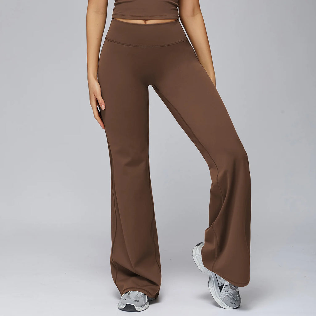 Women's Sports Yoga Pants High Waisted Straight Flared Trousers Running Fitness Sport Trousers Female Gym Casual Sports Pants