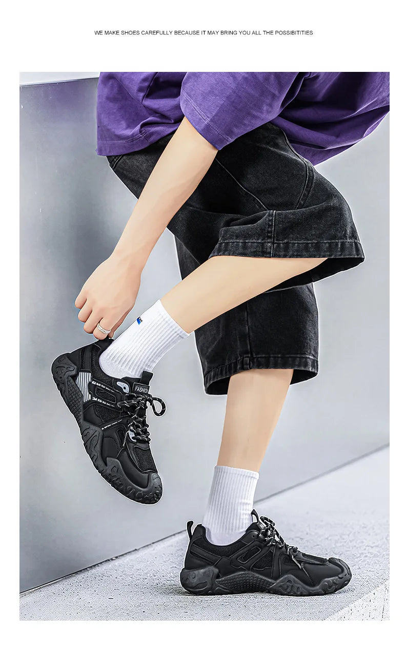 Men's 2026 Summer New Breathable Hiking Sneakers Anti-Slip Wear-Resistant Outdoor Casual Daily Streetwear Footwear in 3 Colors