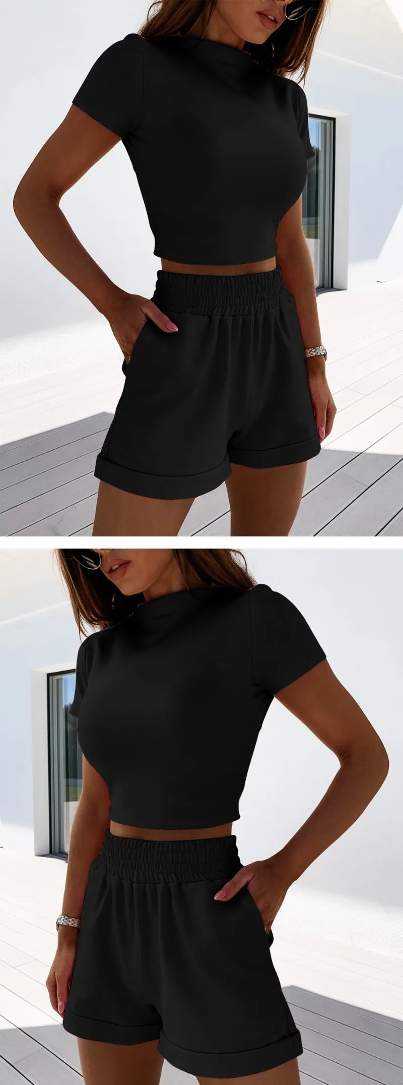 Two Piece Sets for Women 2026 Summer Short Lounge Short Sets Sweatsuit with Pocket Beach Vacation Outfits Sweatsuits Tracksuit