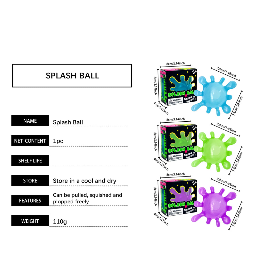 Splash Shaped Pinching Ball Slow Rebound Pressure Relief Ball Maltose Decompression Toy Squeeze Balls Blind Box Party Gif Toys