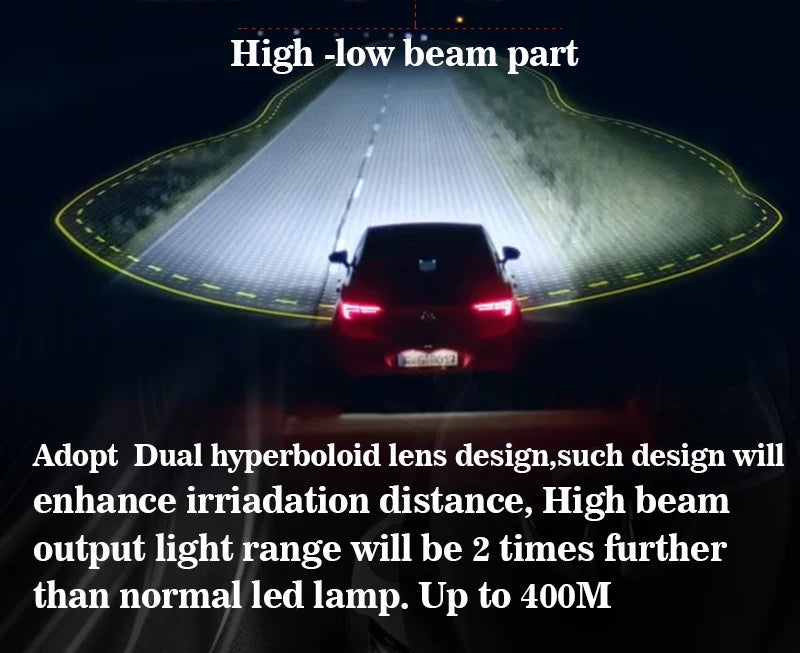 SANVI 2PCS S13 60W 6000K Dual Hyperboloid Bi LED Projector Lens 3R G5 H4 h7 9005 9006 Auto Projector Lens LHD Headlight