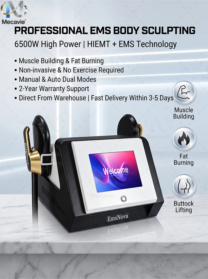 Building Tool Body Shaping Machine 6500W Professional Fat Burning Muscle Stimulation 200Hz 15T Slimming Equipment Home Use